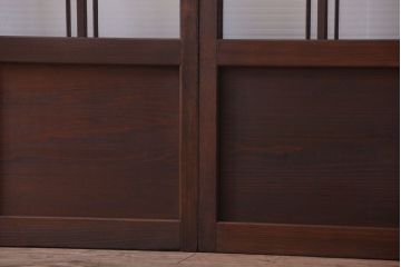 和製アンティーク　モールガラス入り!レトロな引き戸2枚セット(2)
