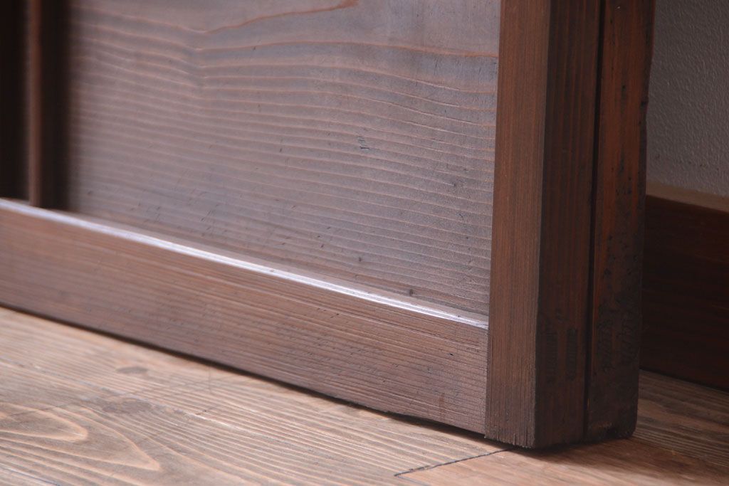 和製アンティーク　モールガラス入り!レトロな引き戸2枚セット(2)