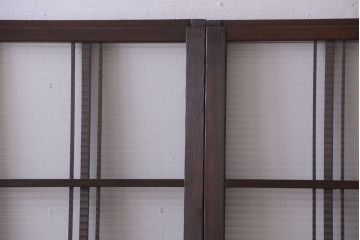 和製アンティーク　モールガラス入り!レトロな引き戸2枚セット(2)