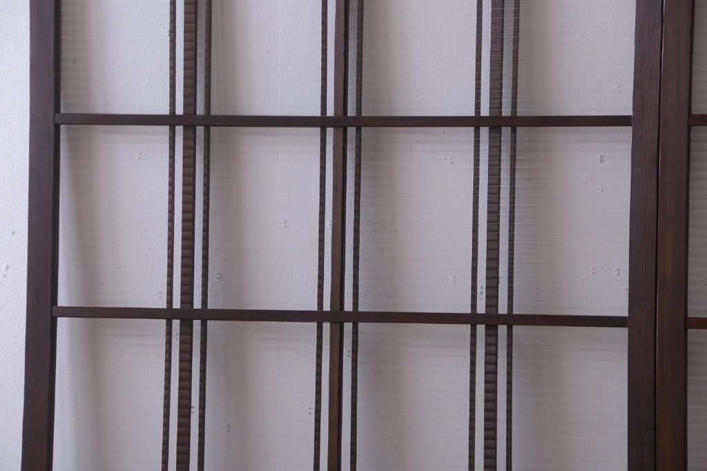 和製アンティーク　モールガラス入り!レトロな引き戸2枚セット(2)