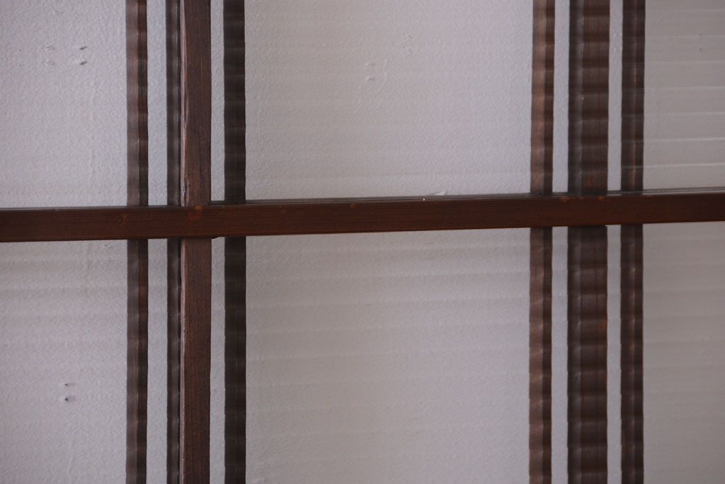 和製アンティーク　モールガラス入り!レトロな引き戸2枚セット(2)