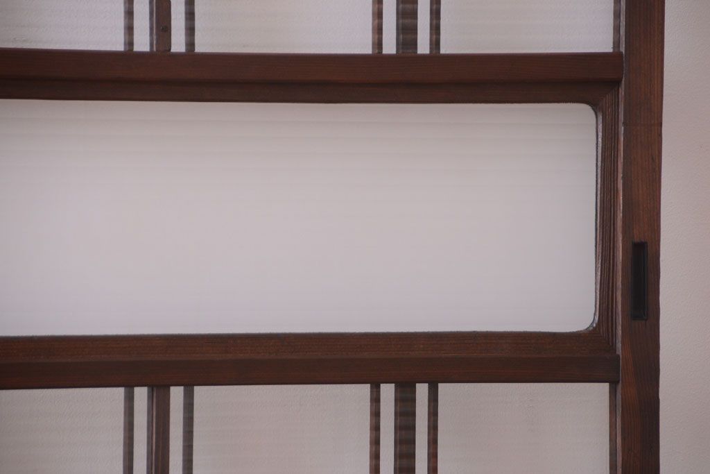 和製アンティーク　モールガラス入り!レトロな引き戸2枚セット(2)