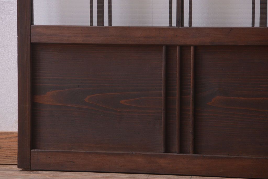 和製アンティーク　モールガラス入り!レトロな引き戸2枚セット(2)