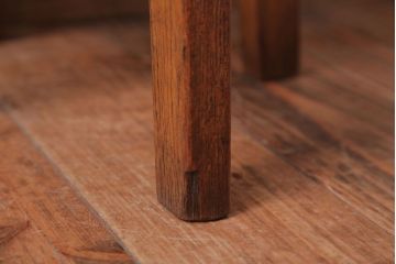 レトロ家具　和製アンティーク　古い木のレトロなクッション座面スツール(2)