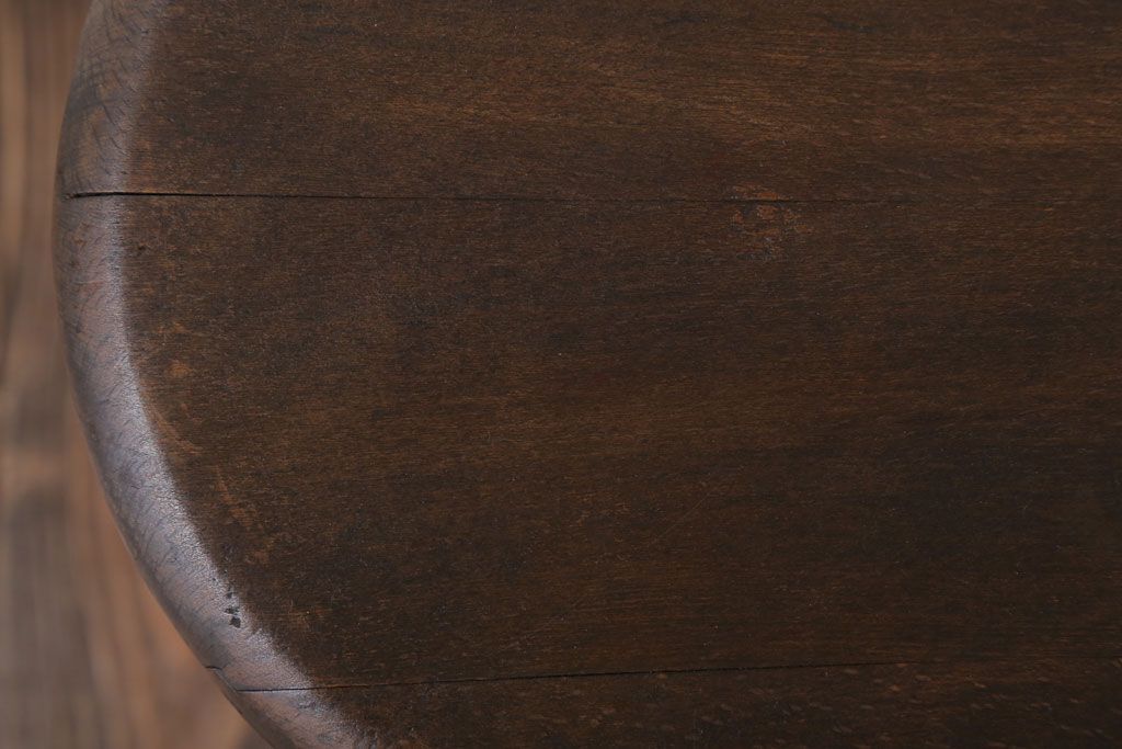 アンティーク家具　アンティーク　古い木のシンプルな丸スツール(1)