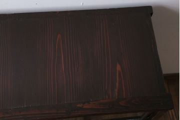 アンティーク家具　和製アンティーク　モールガラス引き戸の木製収納棚