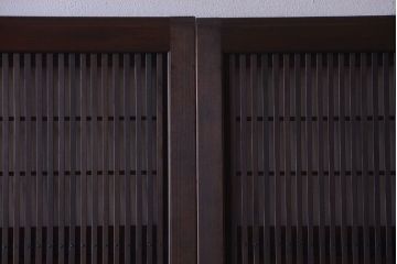 古民具・骨董　腰板屋久杉材!アンティーク格子戸4枚セット