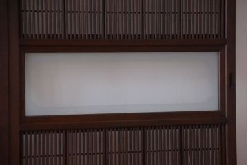 古民具・骨董　腰板屋久杉材!アンティーク格子戸4枚セット