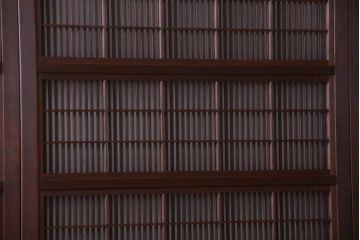 古民具・骨董　腰板屋久杉材!アンティーク格子戸4枚セット