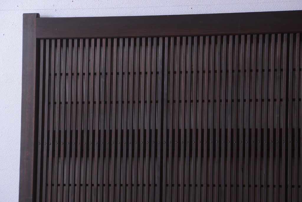 古民具・骨董　デザインガラス帯!古い木のアンティーク格子戸