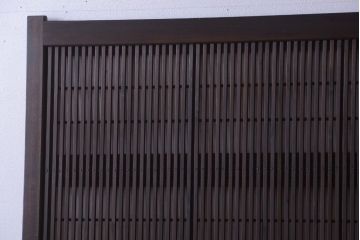 古民具・骨董　デザインガラス帯!古い木のアンティーク格子戸