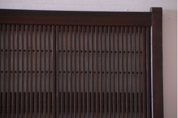 古民具・骨董　デザインガラス帯!古い木のアンティーク格子戸