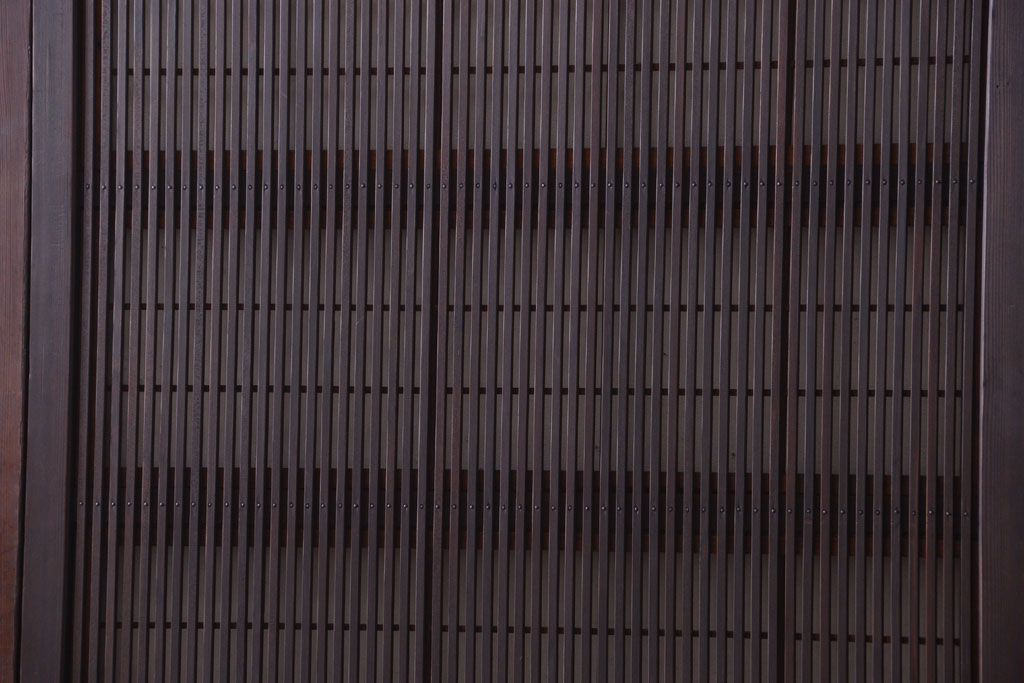 古民具・骨董　デザインガラス帯!古い木のアンティーク格子戸