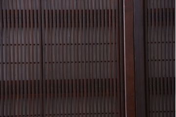 古民具・骨董　デザインガラス帯!古い木のアンティーク格子戸