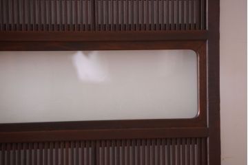 古民具・骨董　デザインガラス帯!古い木のアンティーク格子戸