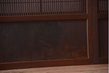 古民具・骨董　デザインガラス帯!古い木のアンティーク格子戸