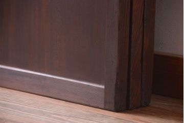 古民具・骨董　デザインガラス帯!古い木のアンティーク格子戸