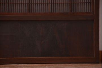 古民具・骨董　デザインガラス帯!古い木のアンティーク格子戸