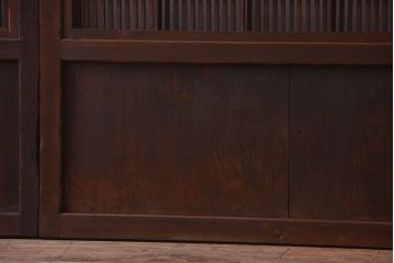 古民具・骨董　デザインガラス帯!古い木のアンティーク格子戸