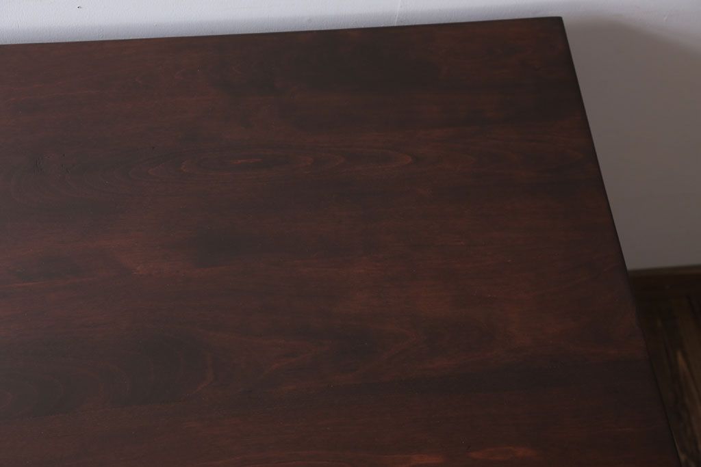 レトロ家具　昭和レトロ　古い木のシンプルなアンティーク片袖机(デスク)