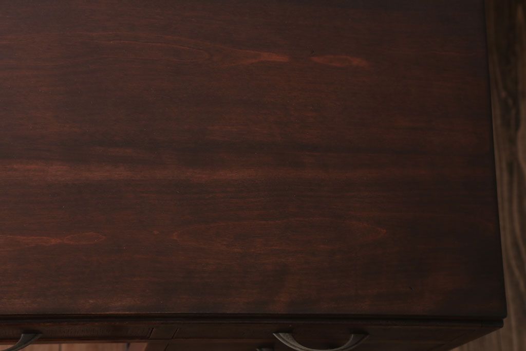 レトロ家具　昭和レトロ　古い木のシンプルなアンティーク片袖机(デスク)