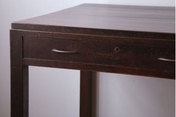 レトロ家具　昭和レトロ　古い木のシンプルなアンティーク片袖机(デスク)