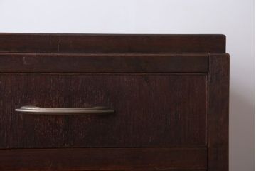 レトロ家具　昭和レトロ　古い木のシンプルなアンティーク片袖机(デスク)