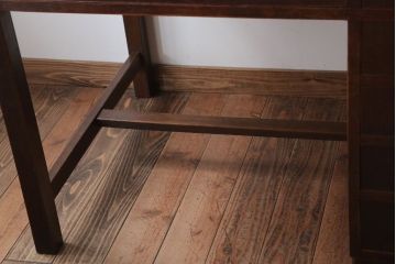 レトロ家具　昭和レトロ　古い木のシンプルなアンティーク片袖机(デスク)