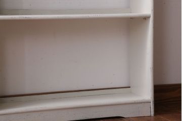 アンティーク家具　アンティークペイント　シンプルな薄型本棚(飾り棚)