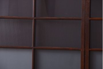 和製アンティーク　レトロな古い木のガラス戸2枚セット