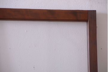 和製アンティーク　レトロな古い木のガラス戸2枚セット