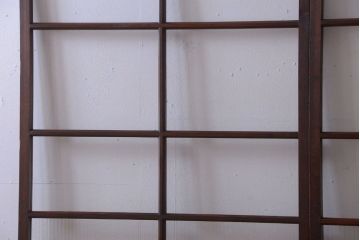 和製アンティーク　レトロな古い木のガラス戸2枚セット