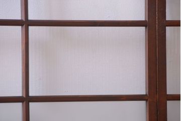 和製アンティーク　レトロな古い木のガラス戸2枚セット