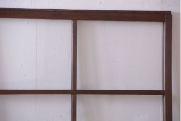 和製アンティーク　レトロな古い木のガラス戸2枚セット