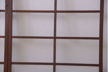 和製アンティーク　レトロな古い木のガラス戸2枚セット