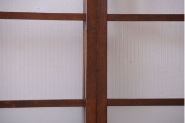 和製アンティーク　レトロな古い木のガラス戸2枚セット