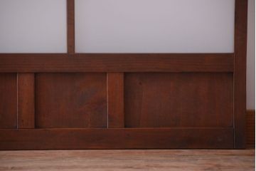 和製アンティーク　レトロな古い木のガラス戸2枚セット