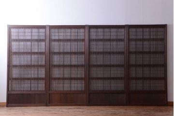 古民具・骨董　古いアンティーク格子戸4枚セット