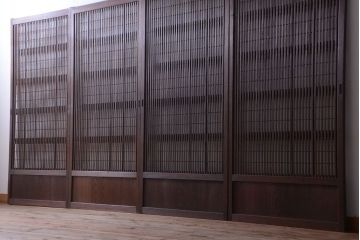 古民具・骨董　古いアンティーク格子戸4枚セット