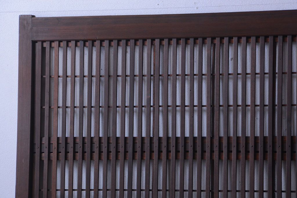 古民具・骨董　古いアンティーク格子戸4枚セット