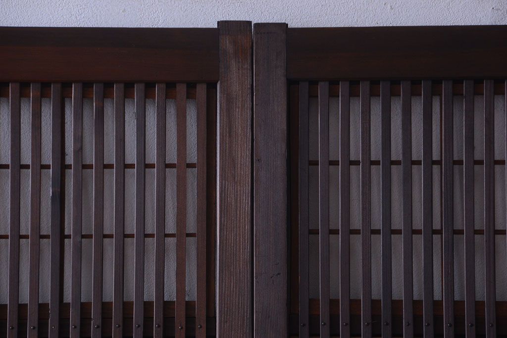 古民具・骨董　古いアンティーク格子戸4枚セット