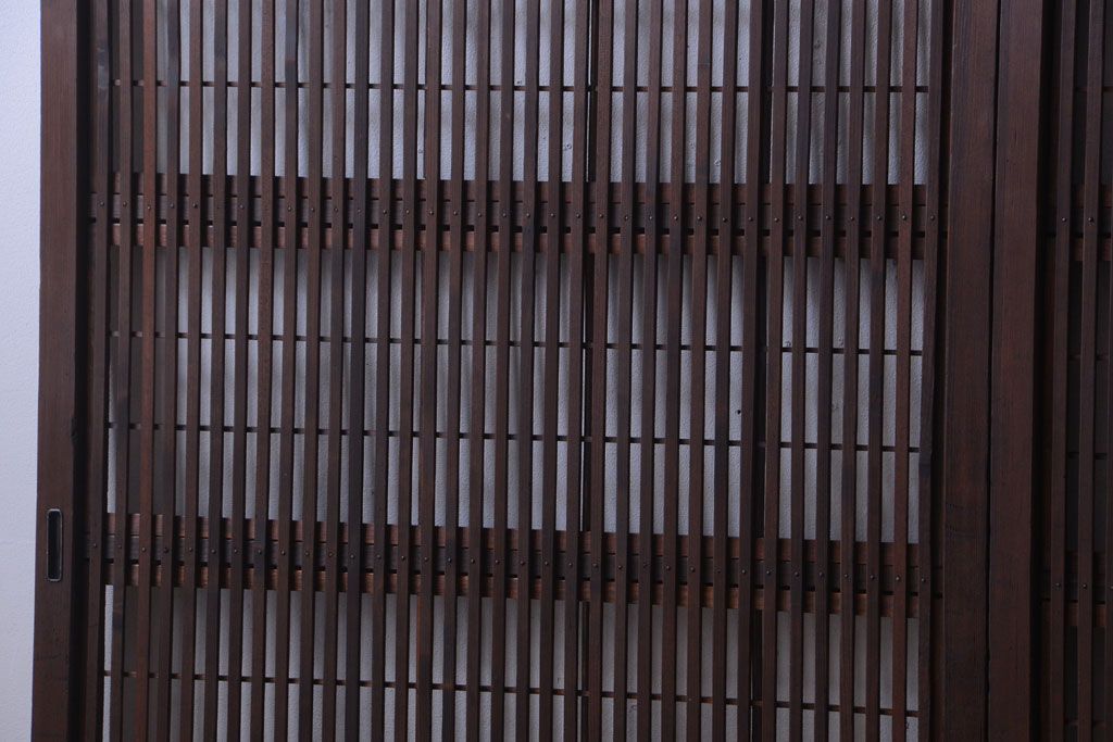 古民具・骨董　古いアンティーク格子戸4枚セット