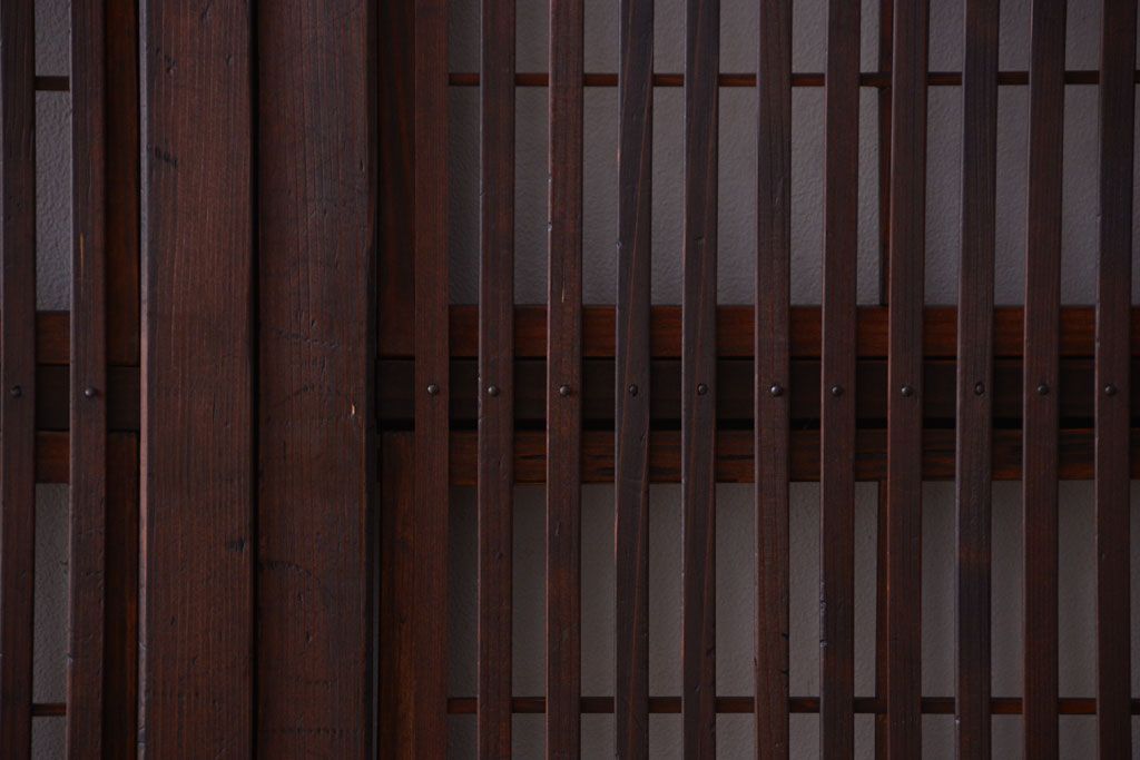 古民具・骨董　古いアンティーク格子戸4枚セット