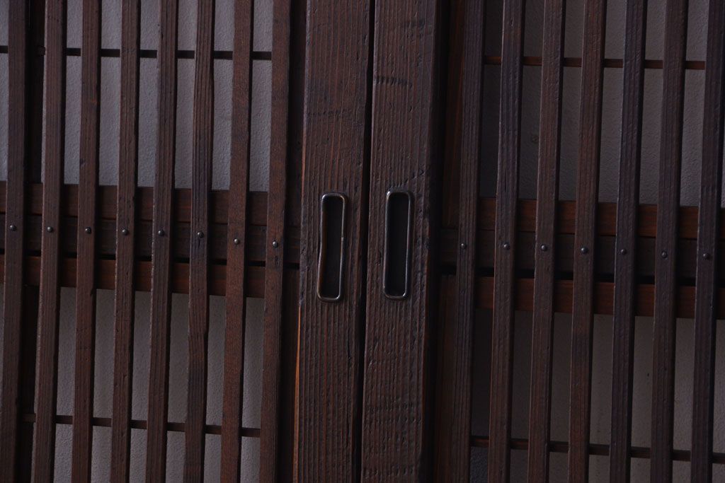 古民具・骨董　古いアンティーク格子戸4枚セット