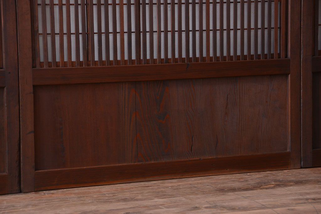 古民具・骨董　古いアンティーク格子戸4枚セット