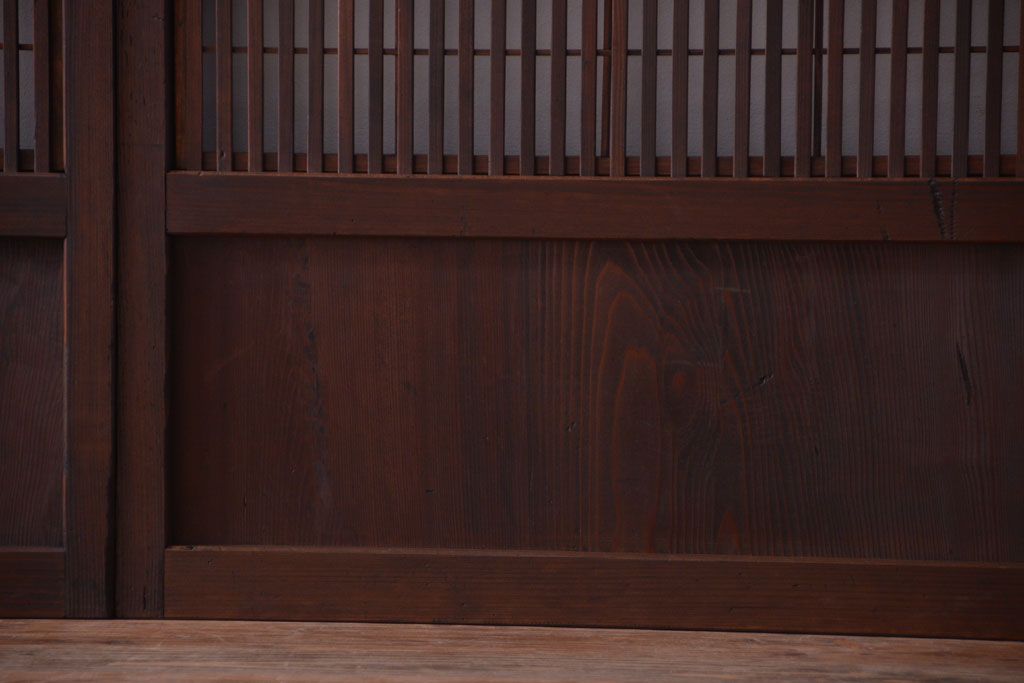 古民具・骨董　古いアンティーク格子戸4枚セット