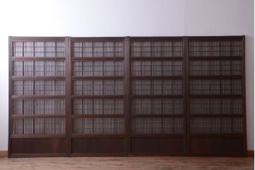 古民具・骨董　古いアンティーク格子戸4枚セット