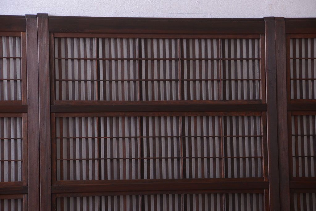 古民具・骨董　古いアンティーク格子戸4枚セット