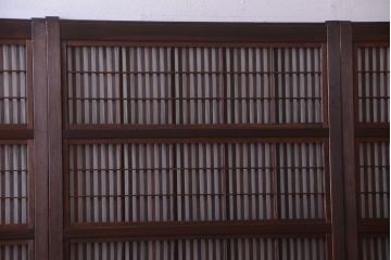 古民具・骨董　古いアンティーク格子戸4枚セット