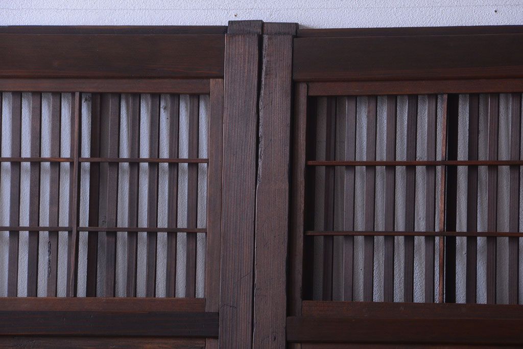 古民具・骨董　古いアンティーク格子戸4枚セット